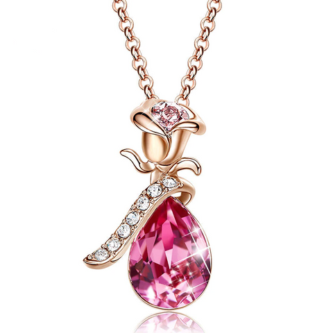 CRYSTAL ROSE NECKLACE